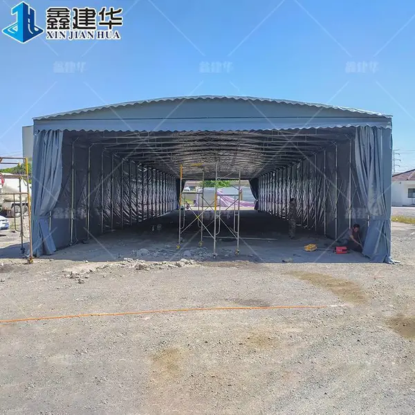 定做大型仓库帐篷,推拉活动雨棚,固定帆布雨篷 布移动车棚可安装