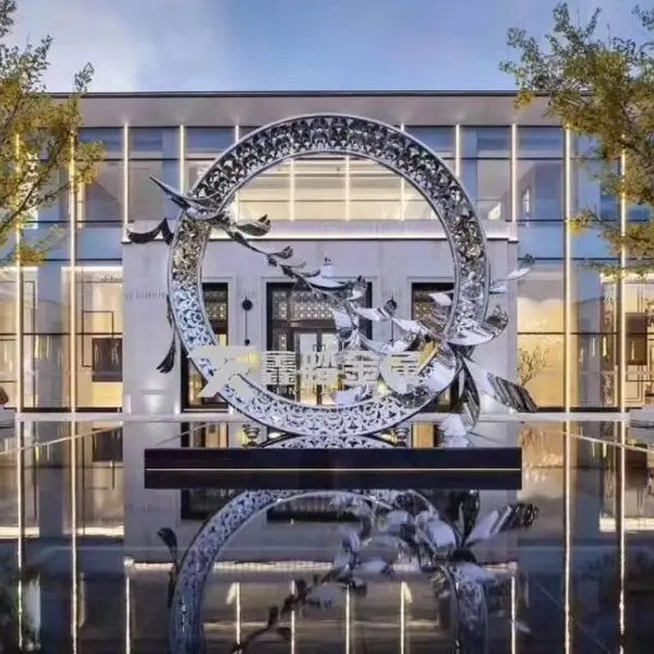定制水景艺术不锈钢雕塑——售楼部地产景观雕塑小品装置