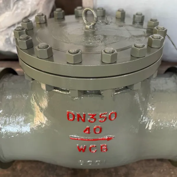 H44H-40C DN350铸钢旋启式法兰止回阀 WCB金属硬密封单向阀