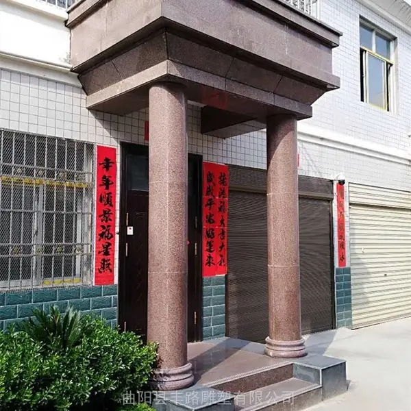 大理石圆柱包壳空心石包皮装饰花岗岩水泥包柱天然石材罗马柱