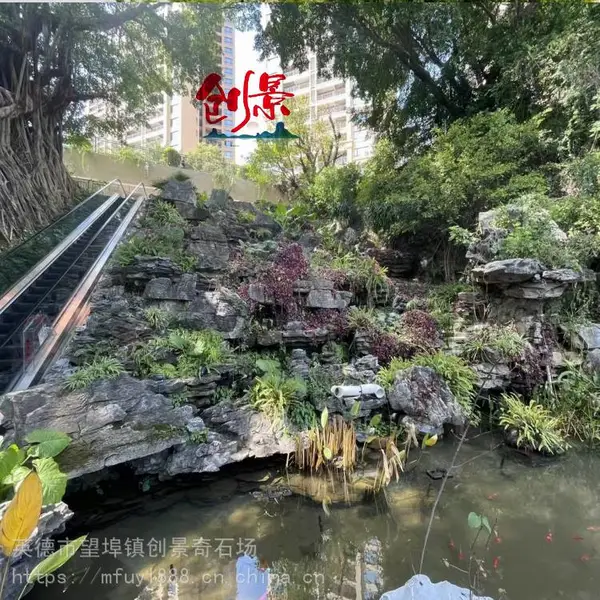 广东英德石文化表达,大英石园林草坪驳岸石,景观设计工程假山石