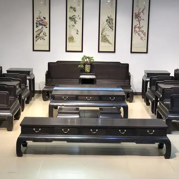 紫光檀红木电视柜全实木中式非洲酸枝墙柜仿古客厅地柜简约明式家具