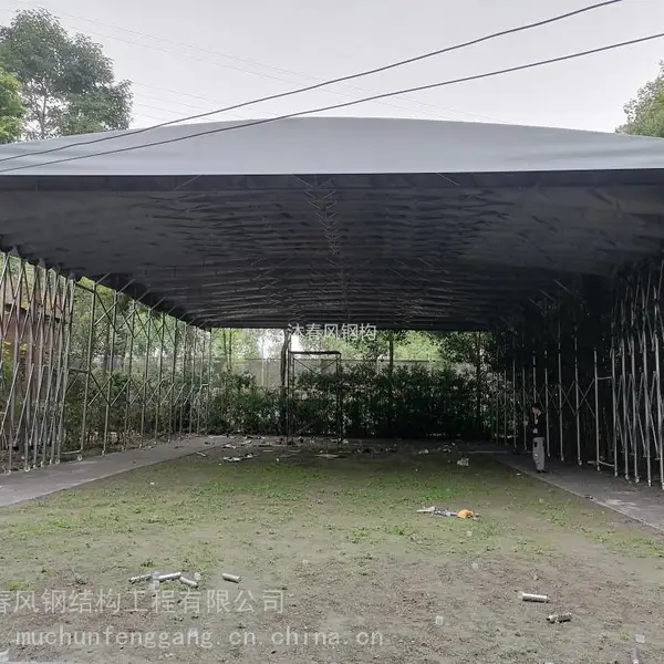 伸缩遮阳篷,篮球场雨棚、推拉大棚厂家定制安装