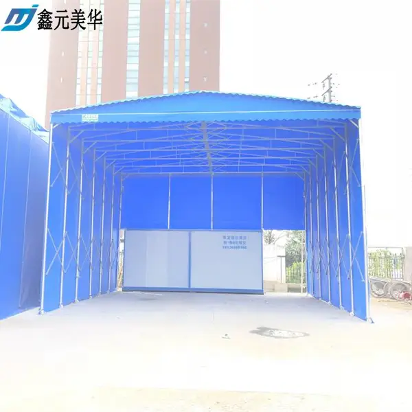 上海移动雨棚布 闵行区推拉雨篷伸缩 活动蓬 防水帆布