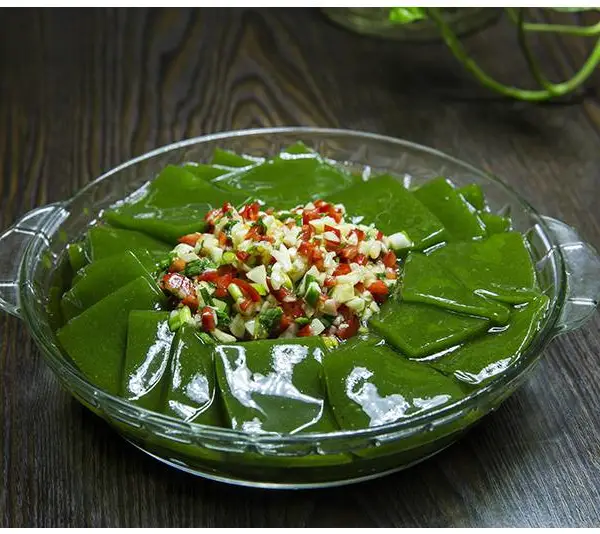 网红神仙豆腐豆腐柴叶干粉翡翠豆腐凉拌菜