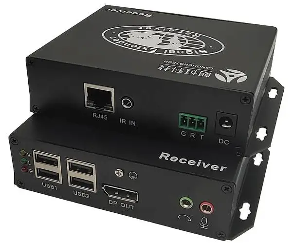 朗恒IPDD-120UAS 4K DP KVM延长器 带USB2.0+双向音频+双向RS232+红外 120米网线延长