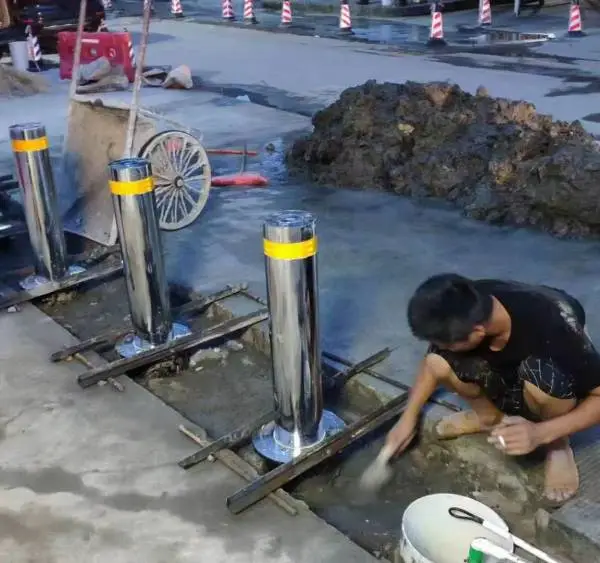 168mm 景观型液压升降柱-辽篮博物馆广场专用防撞升降柱