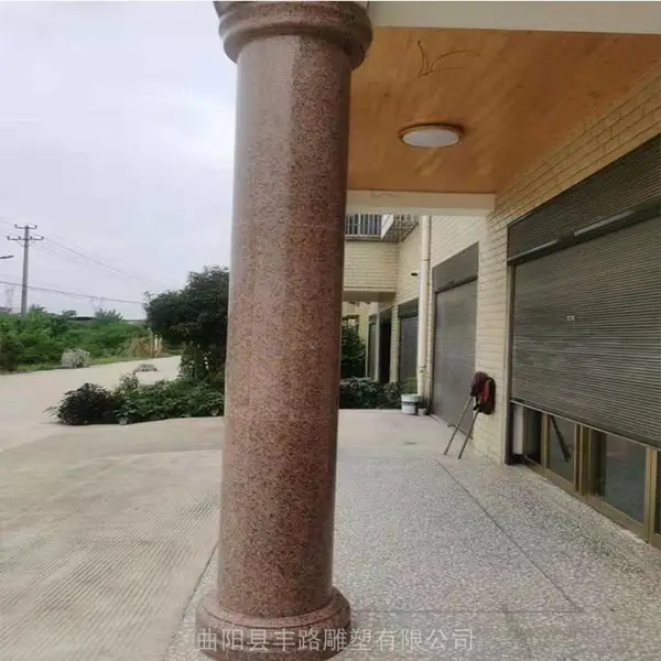 大理石柱子皮芝麻白空心圆柱包皮别墅门厅石材柱子装饰水泥柱包边
