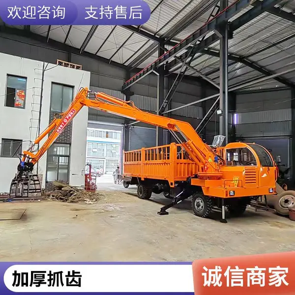 ZM-Z 多功能随车抓木机可换抓石抓草斗,工地管材树枝转运多用货车加装抓取装置