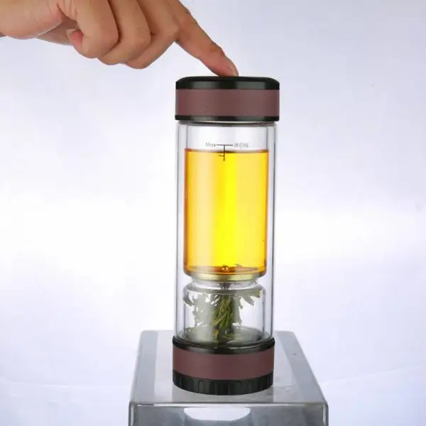 耐用透明玻璃茶具 茶水分离杯 家用茶杯