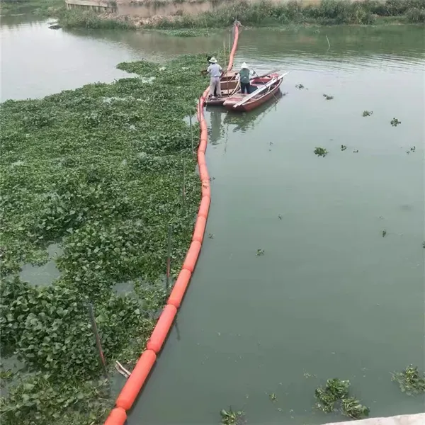漂浮水草浮渣拦截浮体 河道保洁拦污索塑料浮筒