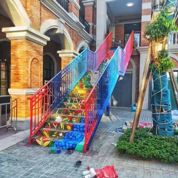 酒吧墙绘手绘国潮风格彩绘墙面画 尺寸定制图案定制 装饰空间