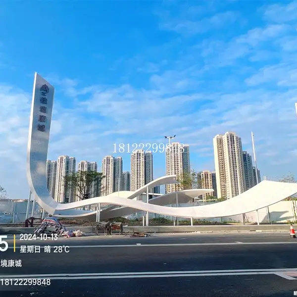 大型不锈钢精神堡垒厂家 广州雕塑工厂 灯光装置 艺术工程 市政工程 专业安装 来图定制
