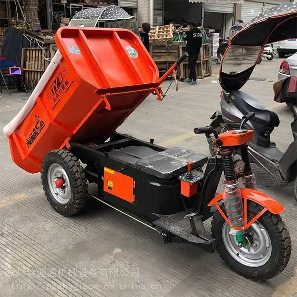 建筑工地用电瓶工程三轮车,电动工程三轮翻斗车