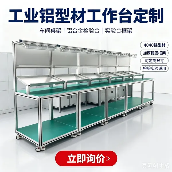工业铝型材工作台定制车间桌架 铝合金检验台实验台4040框架