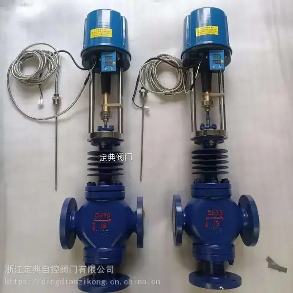 定典厂家直销碳钢电动温度调节阀恒温阀ZZWPX-16C 高温散热片型高性能一体式