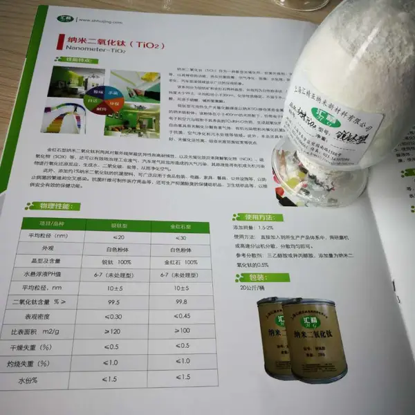 供应汇精涂料抗菌 自洁剂助剂 锐钛型纳米二氧化钛