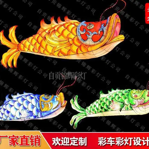 锦辉公司生产制作金鱼彩灯花灯造形美观质量稳定