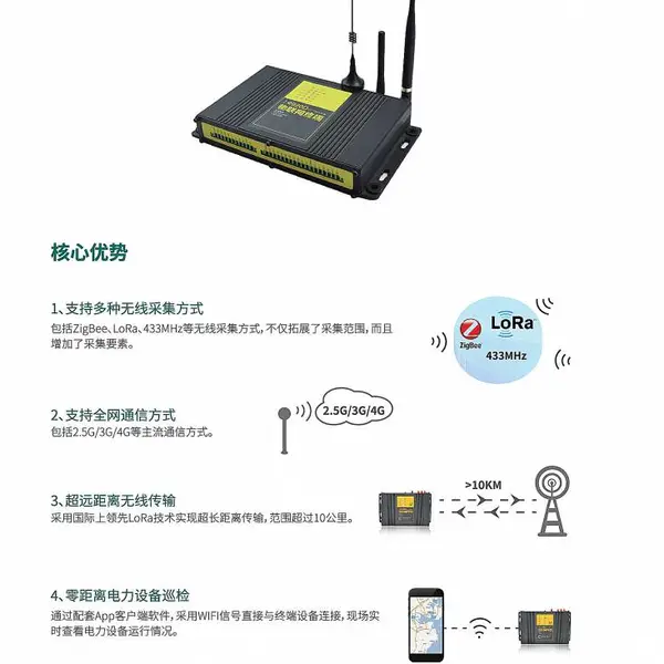 无线测控RTU FTU/DTU/LTU光伏路由HS-6465国网加密网关GPS与北斗双模授时定位器 防爆配电箱远程控制四遥四可4G