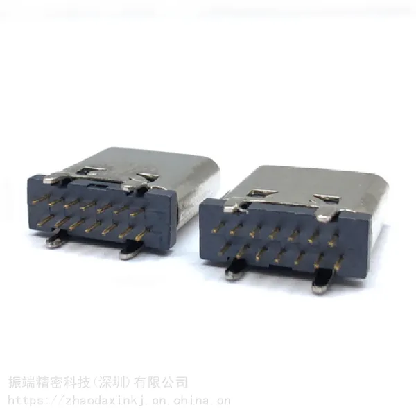 深圳type-c母座立式插板180度鱼叉脚 提供样品