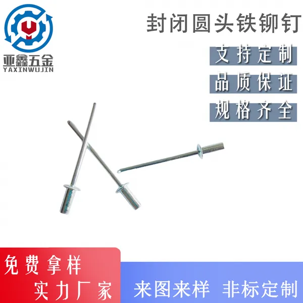 封闭圆头抽芯铆钉 亚鑫供应盲孔抽芯铁拉钉 防水铆钉 防掉头拉钉
