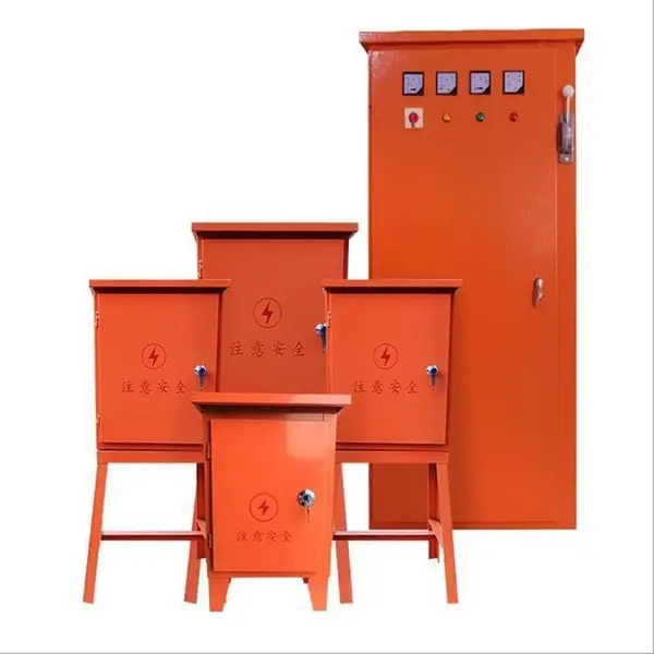 建筑施工临时黄色配电箱工业防水插座电表箱工地明装高腿箱供应