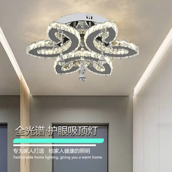 跨境水晶吸顶灯LED客厅灯圆形现代简约大气过道创意吸顶灯