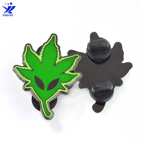 发光胸章 卡通时尚夜光饰品简约西服别针 彩色金属珐琅叶子胸针