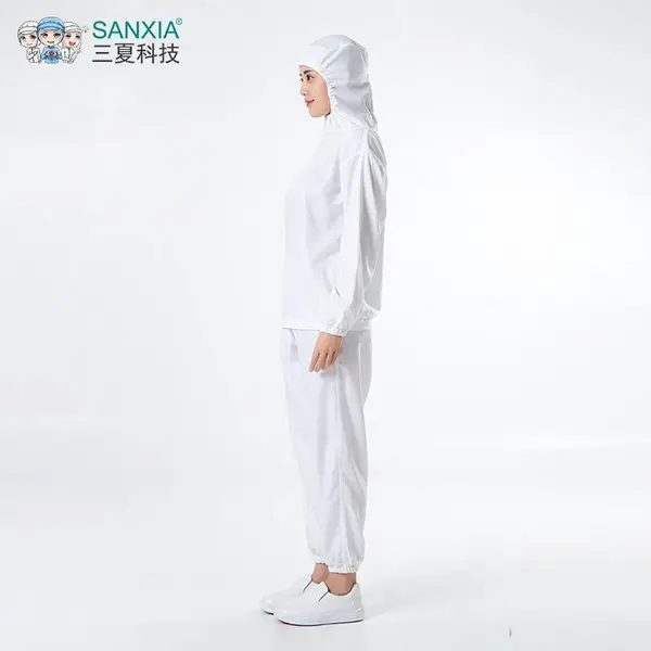 SANXIA/三夏连帽食品工作服套装定制吸汗透气防止毛发混入