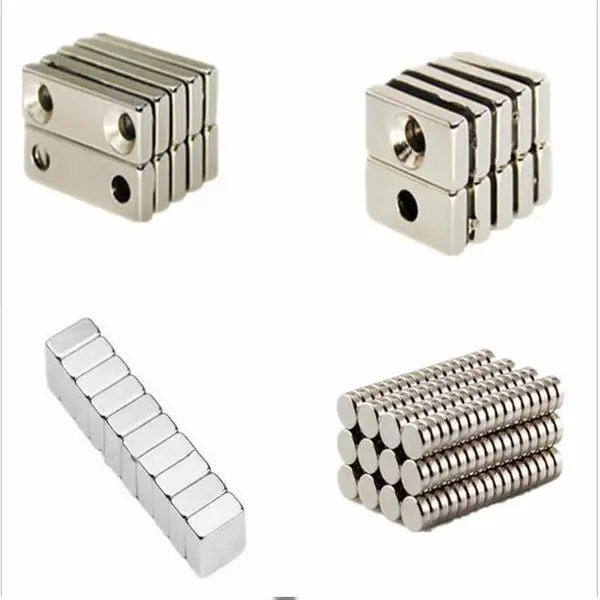 打孔灯具门吸磁铁 长方形带孔钕铁硼强磁片