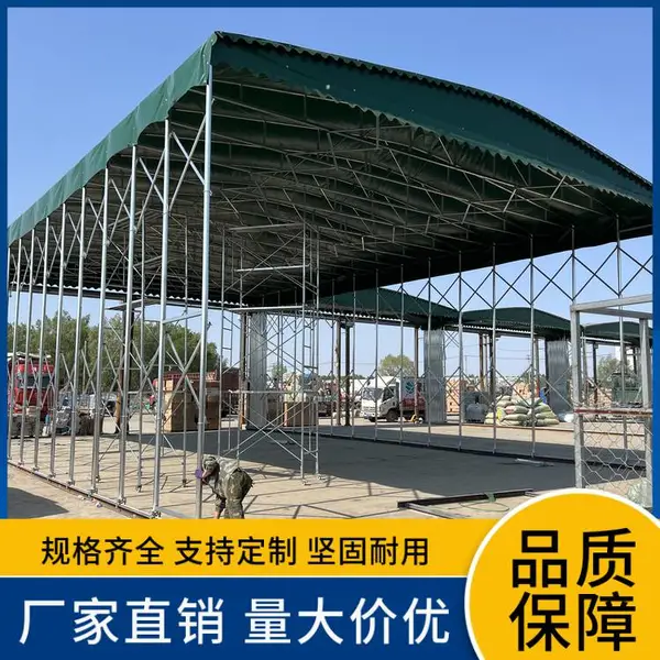 烧烤排档电动推拉棚 夜宵摆摊遮雨棚 户外摆摊专用棚