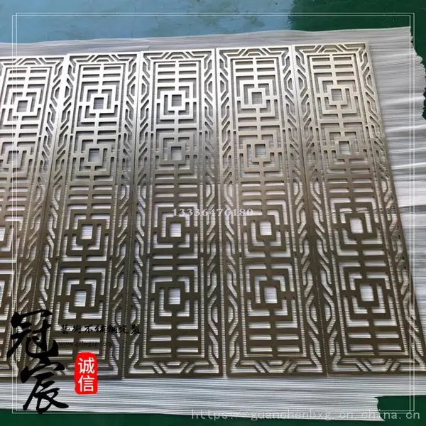 美发店婚纱馆背景墙隔断用金属屏风花格 黑钛玫瑰古铜不锈钢屏风