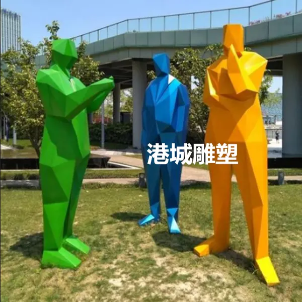 FRP抽象人物雕塑 玻璃纤维树脂体育运动人像雕像制作厂