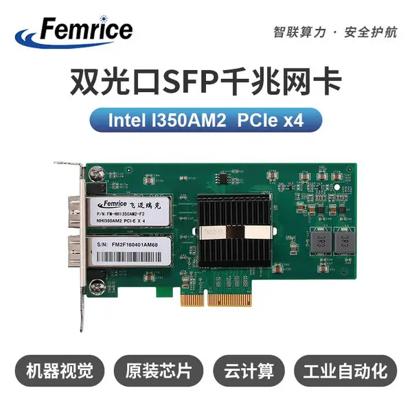 飞迈瑞克(Femrice)FM-NHI350AM2-F2以太网千兆双光口网卡