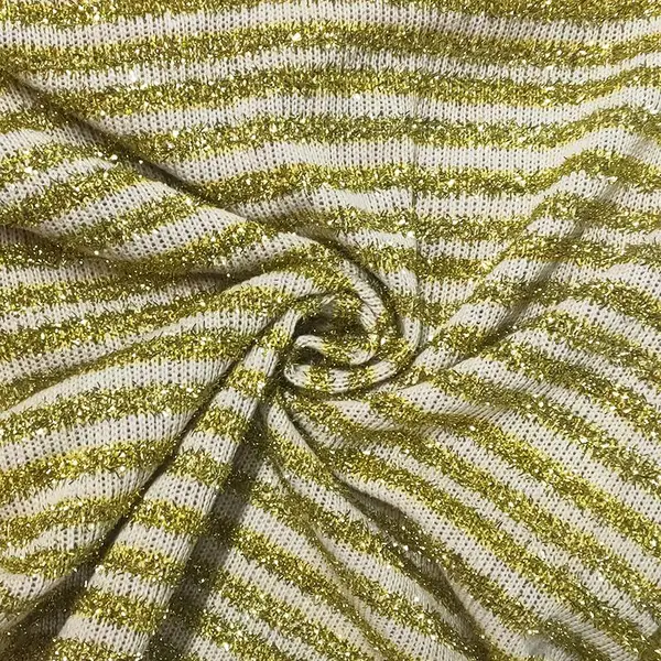 亮丝面料服装服饰工艺品箱包鞋帽提花布圣诞条纹金葱丝布料