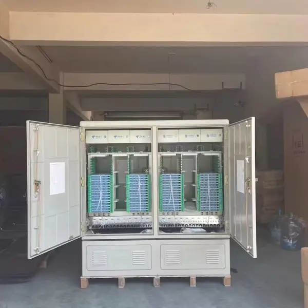 盒式室外光缆交接箱/光纤配线柜1152芯满配SC熔纤盘 落地式FTTH分光箱 SMC材质