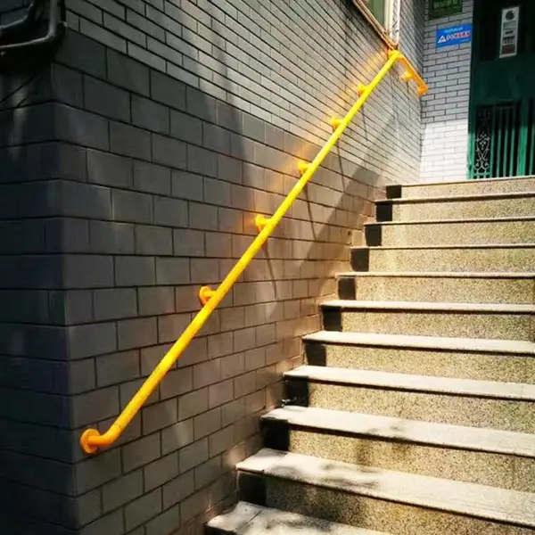 不锈钢楼梯走廊墙面无障碍通道扶手 养老院医院安全尼龙防滑抓杆靠墙一字扶手定制厂家