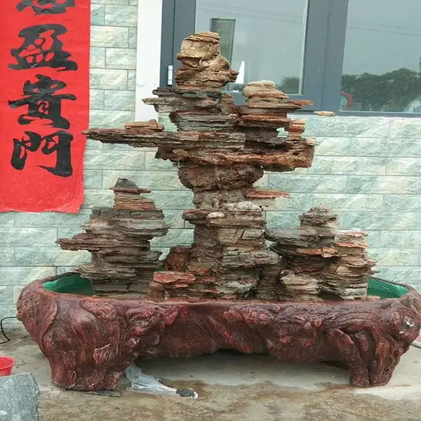创意***假山 流水假山摆件 家居装饰仿石塑山 运输到家