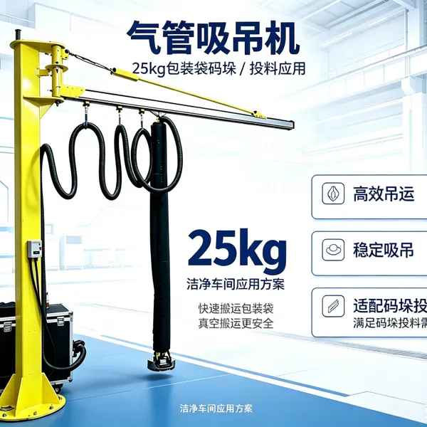 气管吸吊机 真空气管吊 真空吸盘搬运25kg包装袋 上料投料 码垛 定制