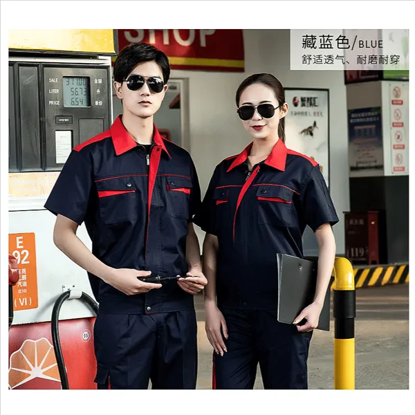 现货供应黑色男工装_伟红服饰标识劳保服_东营工厂劳保服