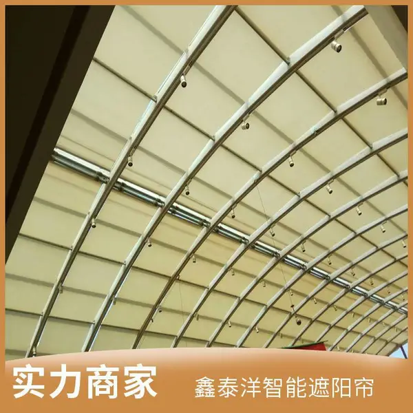 体育馆电动窗帘 遮阳卷帘 网球馆天棚帘 室外遮阳棚