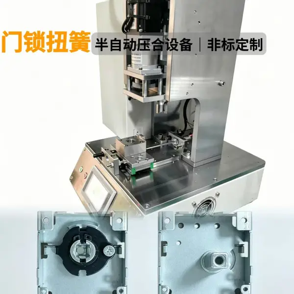 门锁五金扭簧卡簧压合机 人工放料 PLC控制 亚德客气缸 维控触摸屏 45号钢钣金 非标定制