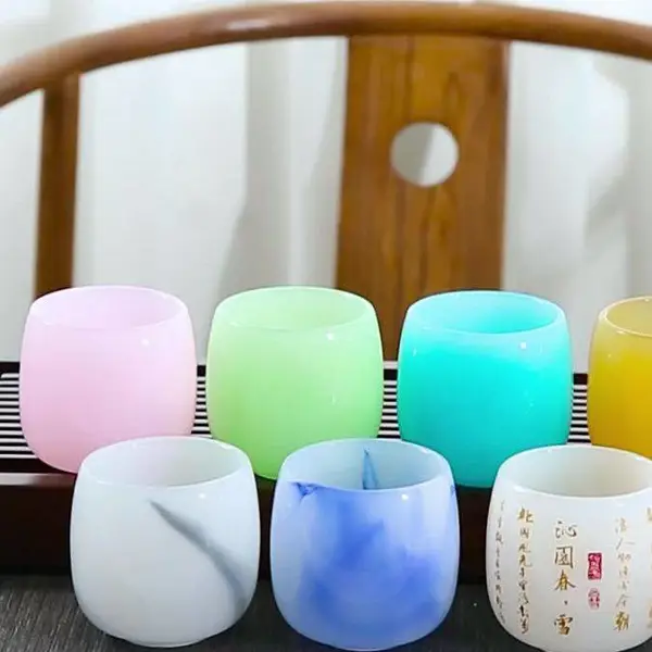 定制琉璃茶杯 主人杯翡翠玉瓷品茗杯个人茶盏单杯泡茶功夫茶具家用
