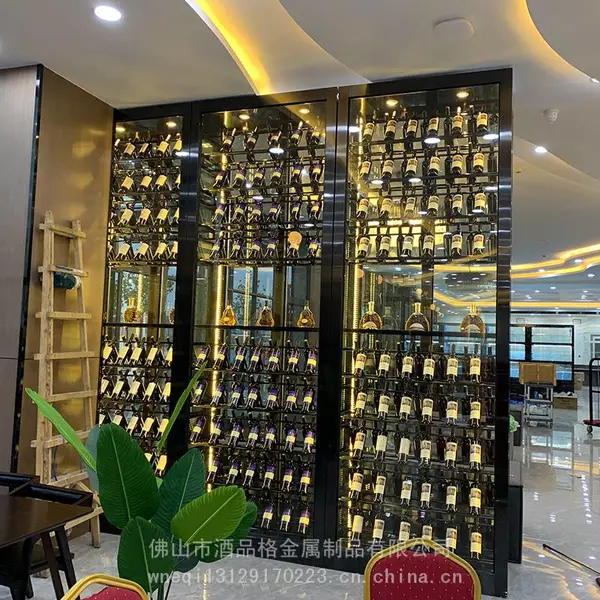 不锈钢酒柜定制酒店会所酒窖酒庄红酒柜轻奢家用酒架 展示架