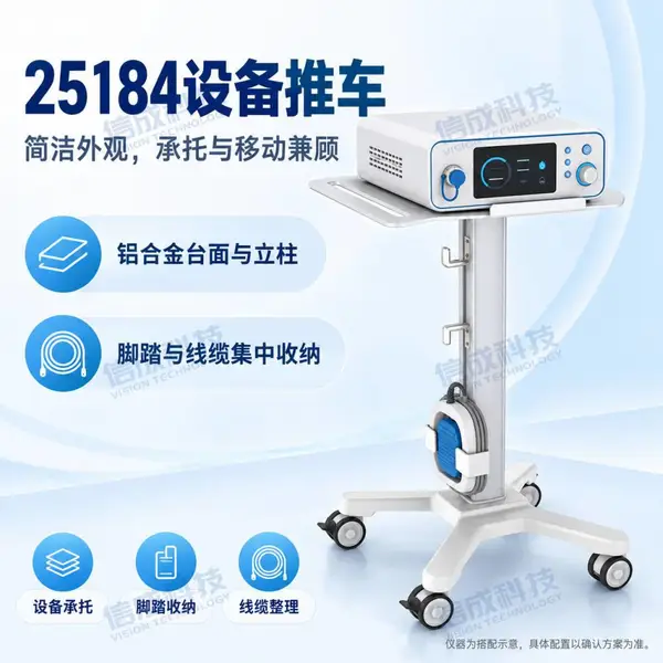 信成科技 25184 医用水刀设备推车 铝合金医疗仪器台车 静音轮脚踏收纳 可定制