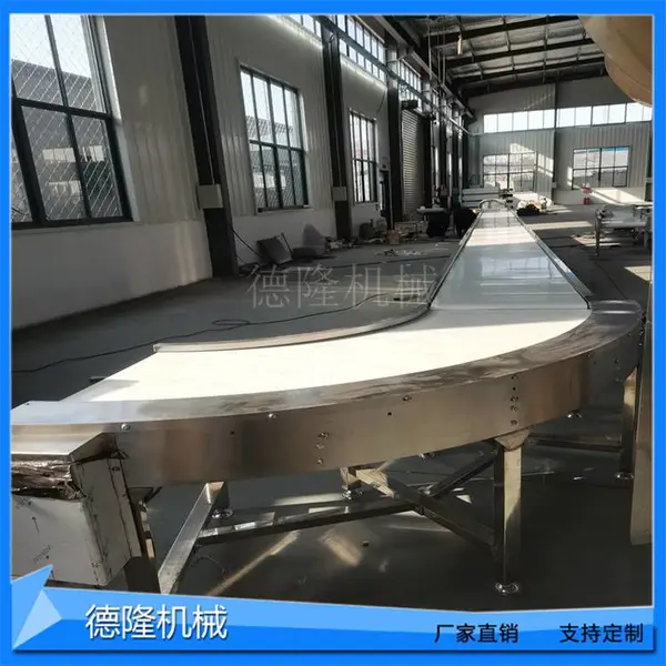 德力中央厨房配餐流水线 餐打包盒转弯输送机 L型皮带输送设备 德力