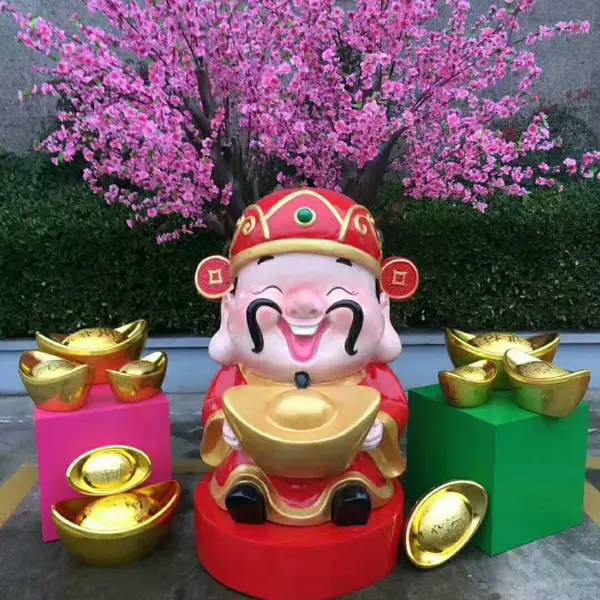 叠娃雕塑厂家 公益宣传雕塑 玻璃钢卡通雕塑公司