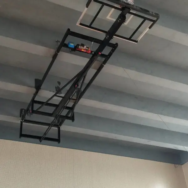 晶康牌YDQC-10001型电动液压篮球架 折叠升降悬顶式 节约场地空间深受用户认可