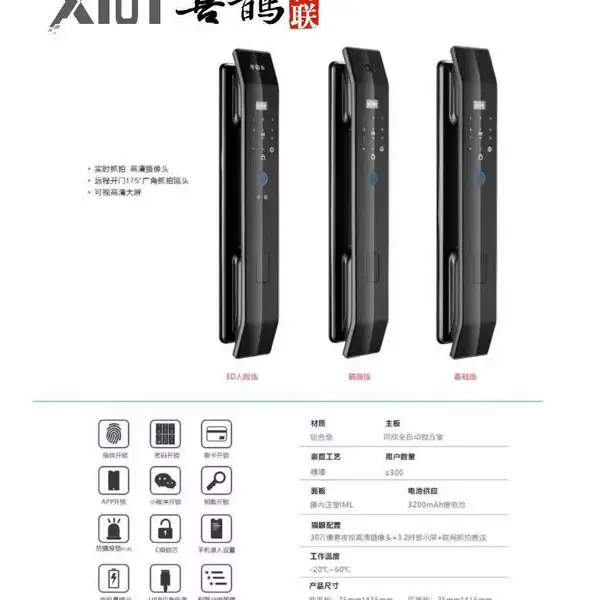 河南郑州 人脸识别锁 远程控制锁 半自动锁 机械锁 IC卡刷卡门锁 智能门锁厂家 厂家直销高端铝合金门锁