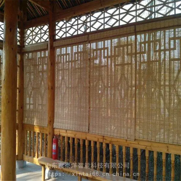 西安竹帘窗帘 竹帘卷帘 中式中国风竹帘 酒店 茶楼遮阳电动竹帘
